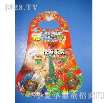 集美2合2灯光双层锌合金铁脚陀螺带手把