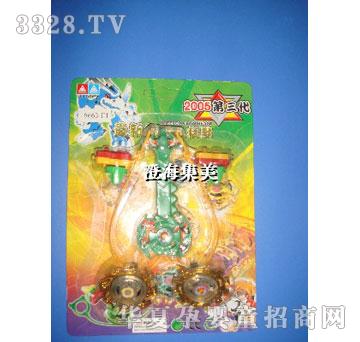 集美2合2六款灯光铁脚锌合金陀螺带手把