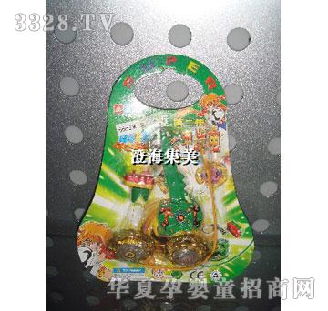 集美2合1双层普通铁脚锌合金陀螺带手把