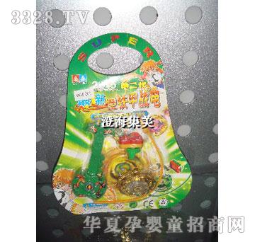 集美双层普通铁脚锌合金陀螺带手把