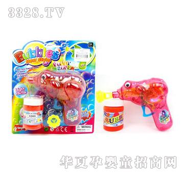 美淇透明带灯光青蛙惯性泡泡枪
