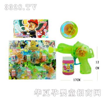 美淇熊出没电锯灯泡泡枪（三色混装，6支板）