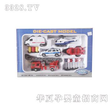 方媛1122-合金消防车、f1赛车套装-模型玩具