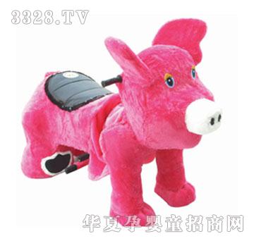 笑哈哈玫红牛电动玩具