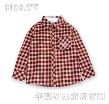 风镜小鸭时尚休闲花格衬衣1422GD-7