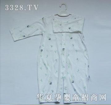 天使娃娃竹纤维印花开胸两用哈衣(卡其色)1403
