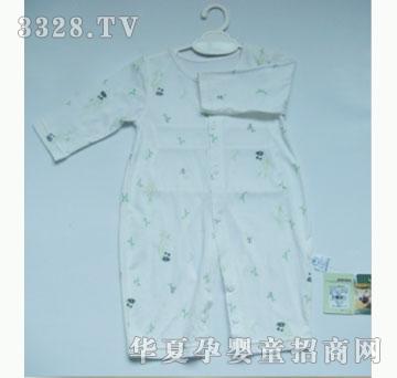 天使娃娃竹纤维印花开胸两用哈衣1403