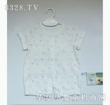 天使娃娃印花短袖开裆哈衣1309