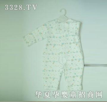 天使娃娃印花双面夹层开胸哈衣1677