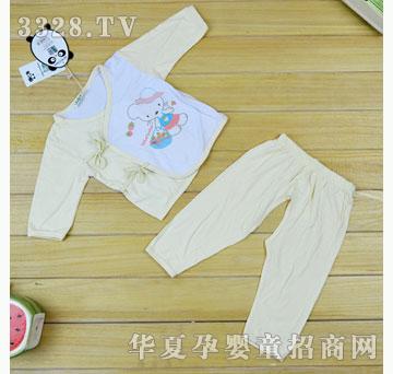 幸运啦啦高品质竹纤维圆领婴童装