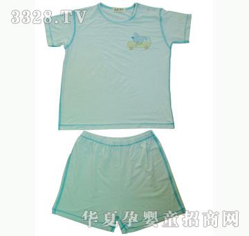 幸运啦啦竹纤维婴童肩开扣短袖套装