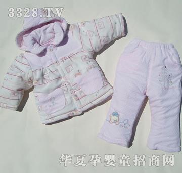 美因宝翻领开胸套装（帽子可取）12-24-36粉色