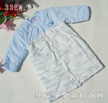 美因宝开胸睡袍12-24-36蓝色