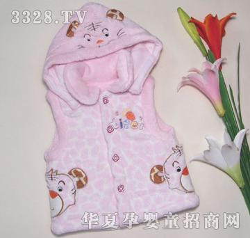 美因宝翻领前开背心6-12-24-36浅红