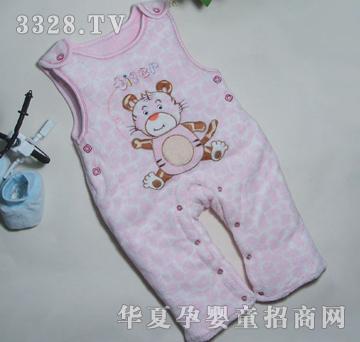 美因宝背带哈衣6-12-18浅红