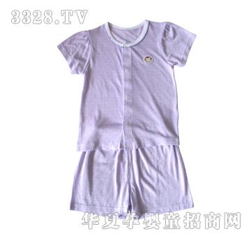 如意宝贝小猴子竹纤前开短袖套装