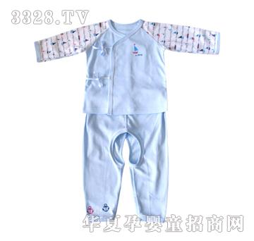 如意宝贝小帆船超柔软系带和服开裆套装