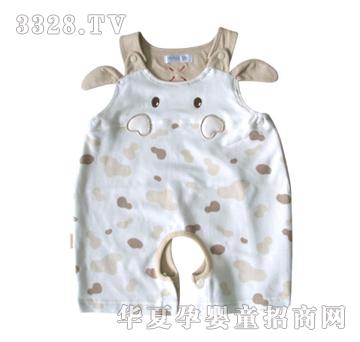 如意宝贝乳牛背心连身衣开裆