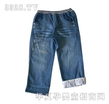如意宝贝彩虹鱼牛仔裤