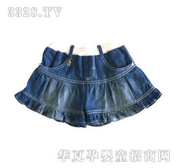如意宝贝夏日女孩荷叶短裤
