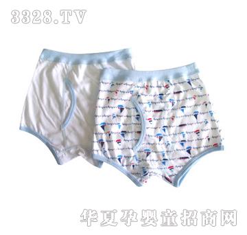 如意宝贝小帆船开口四角裤两件装