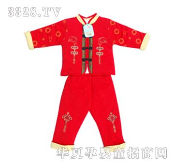 娃娃谷唐式立领反袖三件套