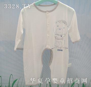 母婴坊M2241竹纤维单面印花长袖开档哈衣