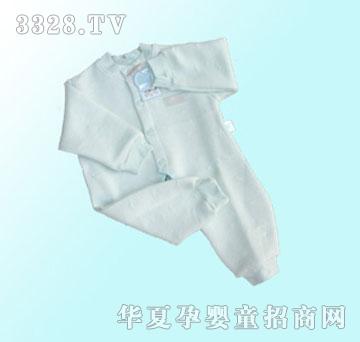 家婴坊素色提花保暖开裆哈衣