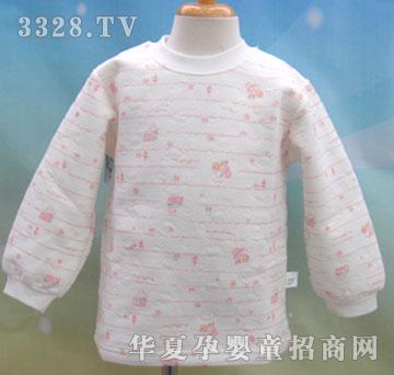 家婴坊印花夹丝提花保暖中领衫