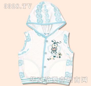 娃丽比彩条连帽马夹