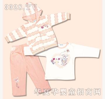 娃丽比彩条连帽三件套