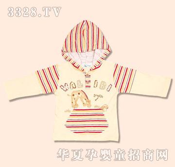 娃丽比条纹连帽上衣