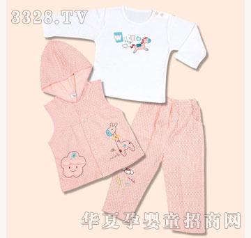 娃丽比鱼鳞布连帽三件套