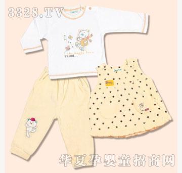 娃丽比剪绒背心裙三件套