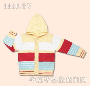 娃丽比羊毛衫外出服连帽开胸衫