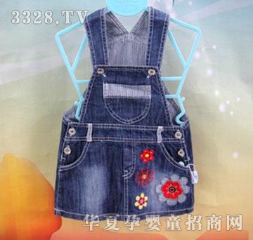 家婴坊女童牛仔背带裙