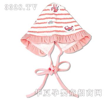 娃丽比双面布绑带花边帽