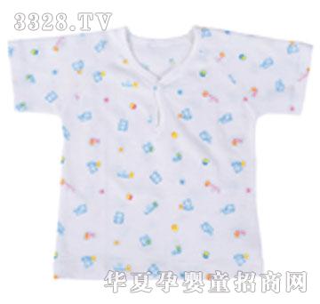 小米米单面印花短袖半开胸上衣YU08071B