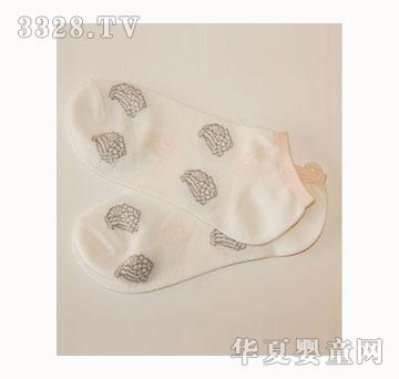 宇力白色印花婴儿袜