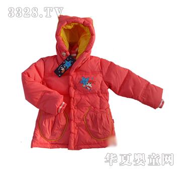 华翎婴童羽绒服红色