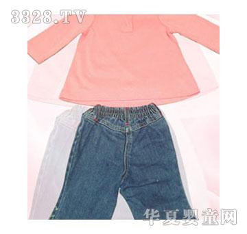 佳熙曼浅粉色女童套装