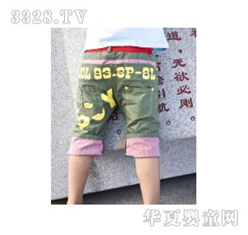 蟹蟹牛儿童短裤绿色