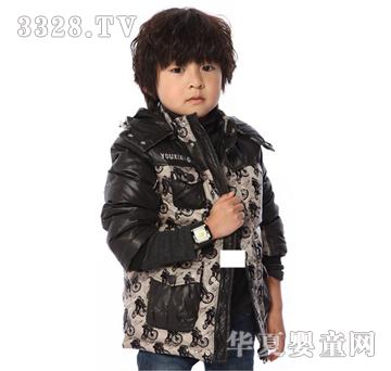 游戏小子男童棉外套黑色