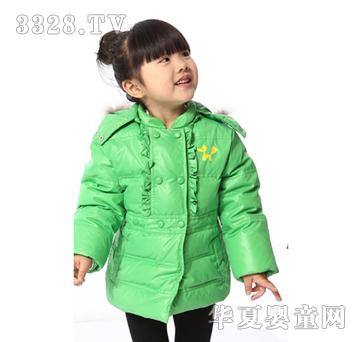 游戏小子女童棉外套绿色