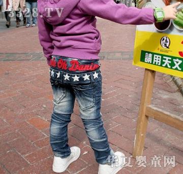 天海童装双层中童儿童牛仔裤
