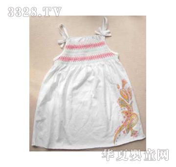 莎莉宝贝白色吊带裙