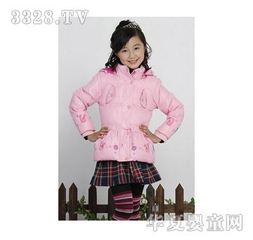 淑尔飘女童粉色羽绒服饰