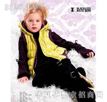 黑白熊童装冬装黄色