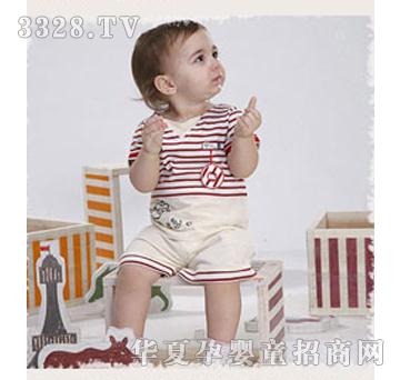比豆外出服上半身条纹连体衣