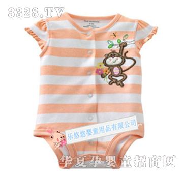 卡特立体条纹小猴子哈衣